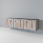 THE DELIQUESCE TV-Lowboard mit 3 Türen in Grau