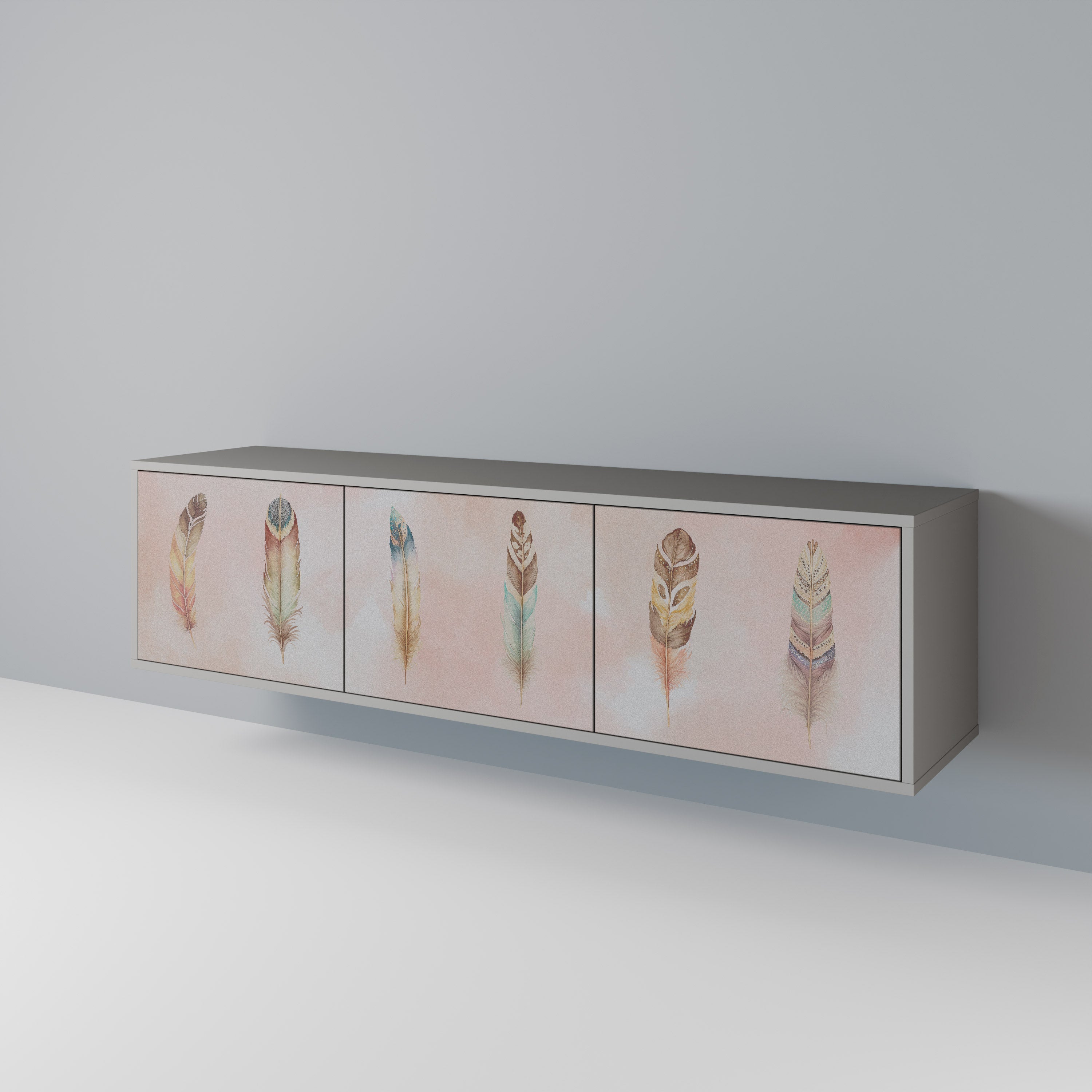 THE DELIQUESCE TV-Lowboard mit 3 Türen in Grau