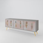 THE DELIQUESCE TV-Lowboard mit 3 Türen in Grau