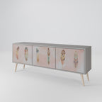 THE DELIQUESCE TV-Lowboard mit 3 Türen in Grau