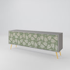 LEAVES ON GREEN 3-Door TV Stand in Grey Finish