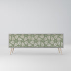 LEAVES ON GREEN 3-Door TV Stand in Grey Finish