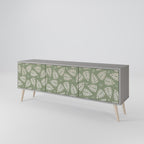 LEAVES ON GREEN 3-Door TV Stand in Grey Finish