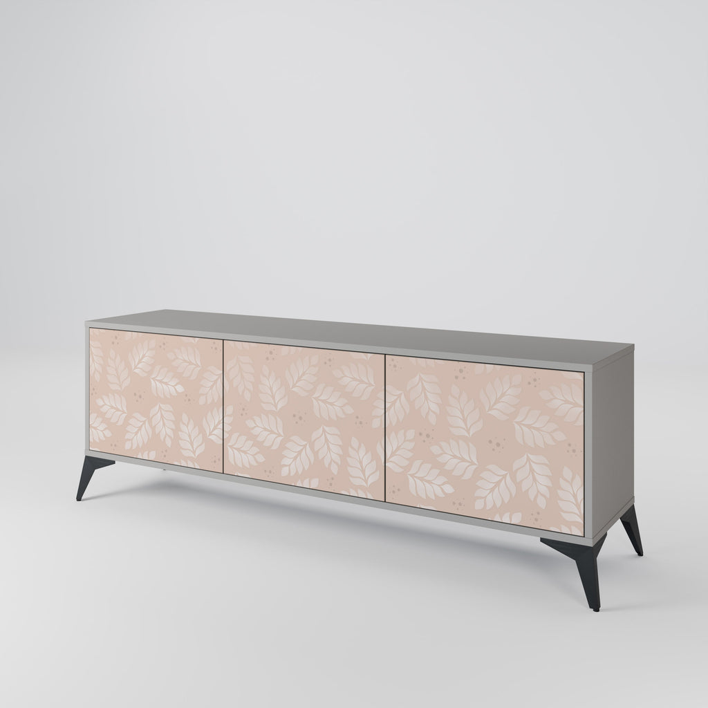 LEAVES ON BEIGE TV-Lowboard mit 3 Türen in Grau