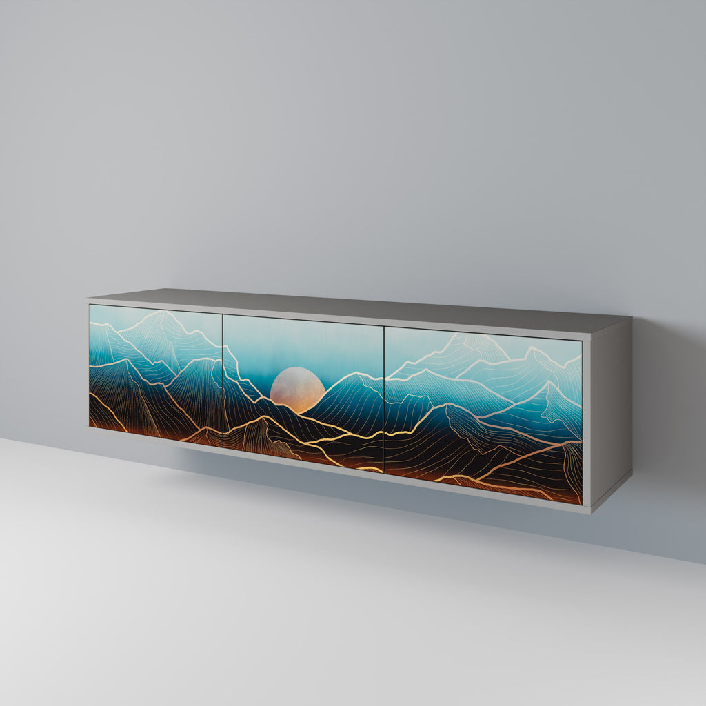 LUNAR SECRETS TV-Lowboard mit 3 Türen in Grau