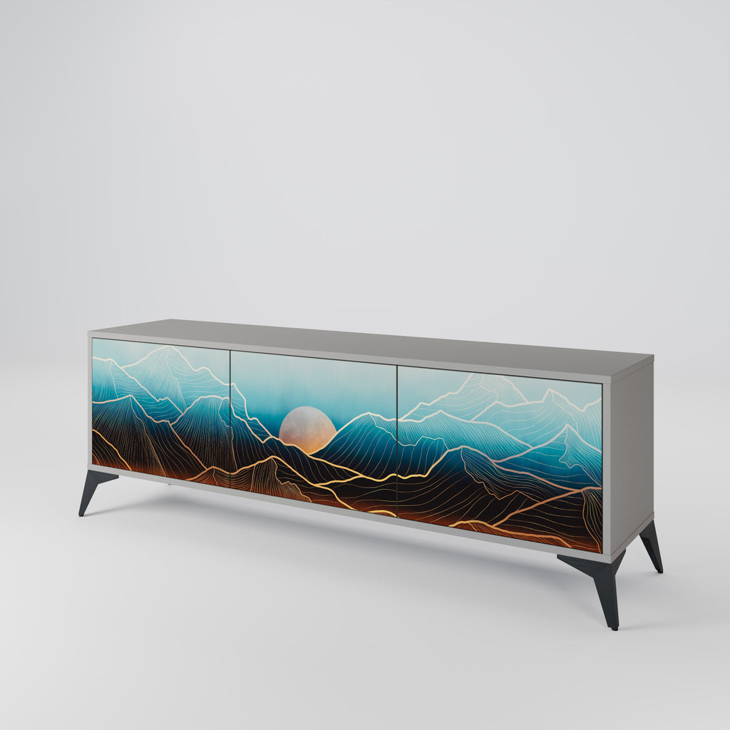 LUNAR SECRETS TV-Lowboard mit 3 Türen in Grau