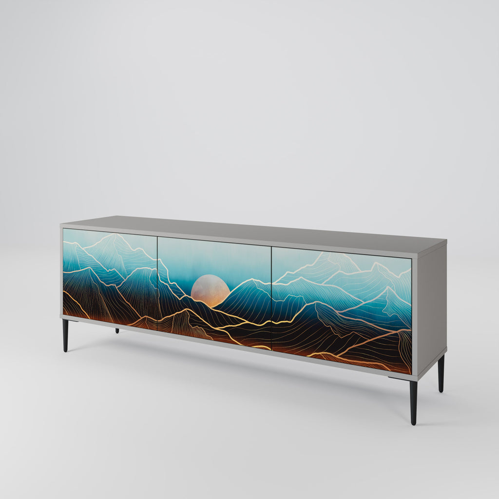 LUNAR SECRETS TV-Lowboard mit 3 Türen in Grau