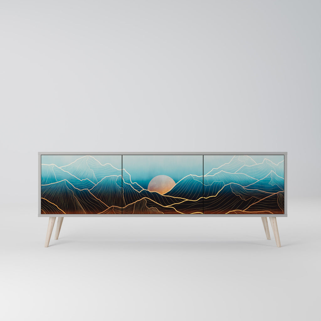 LUNAR SECRETS TV-Lowboard mit 3 Türen in Grau