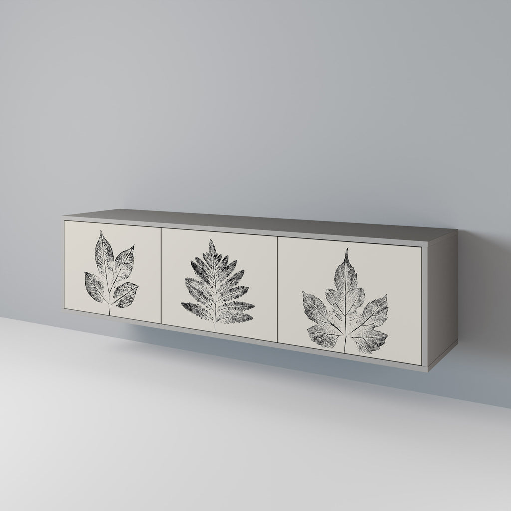 LEAFY STAMPS TV-Lowboard mit 3 Türen in Grau