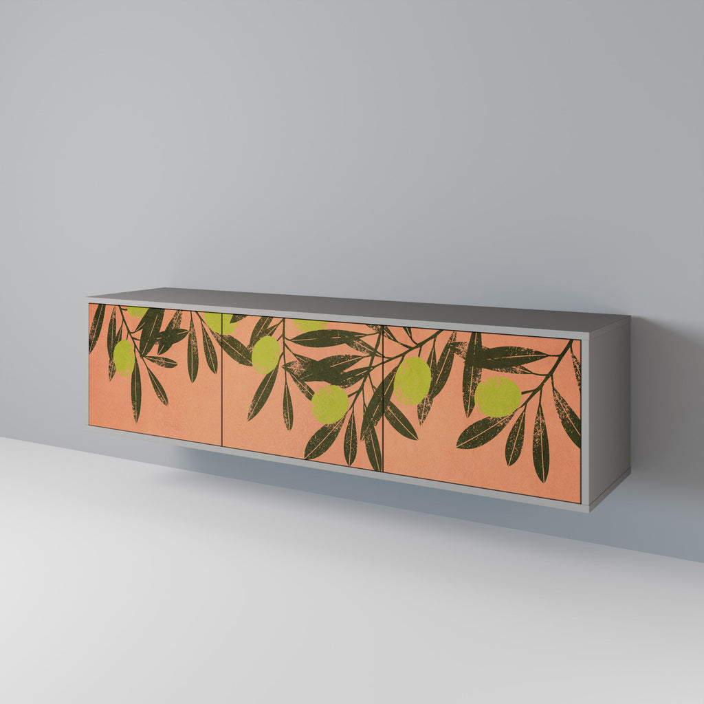 JUICY OLIVES 3-Door TV Stand in Grey Finish