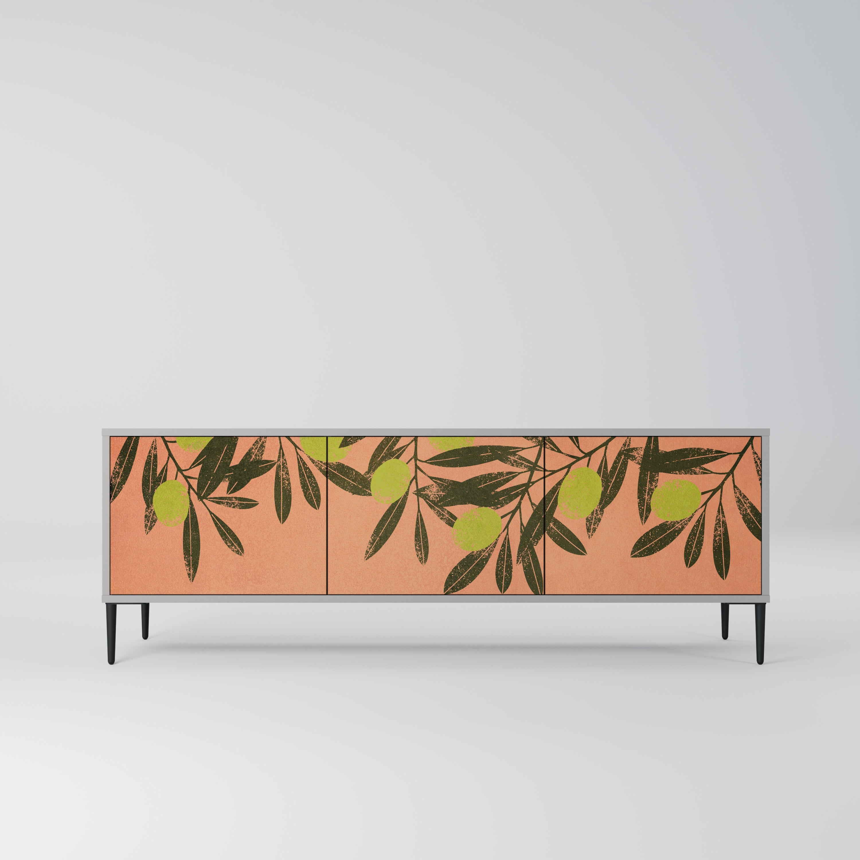 JUICY OLIVES 3-Door TV Stand in Grey Finish