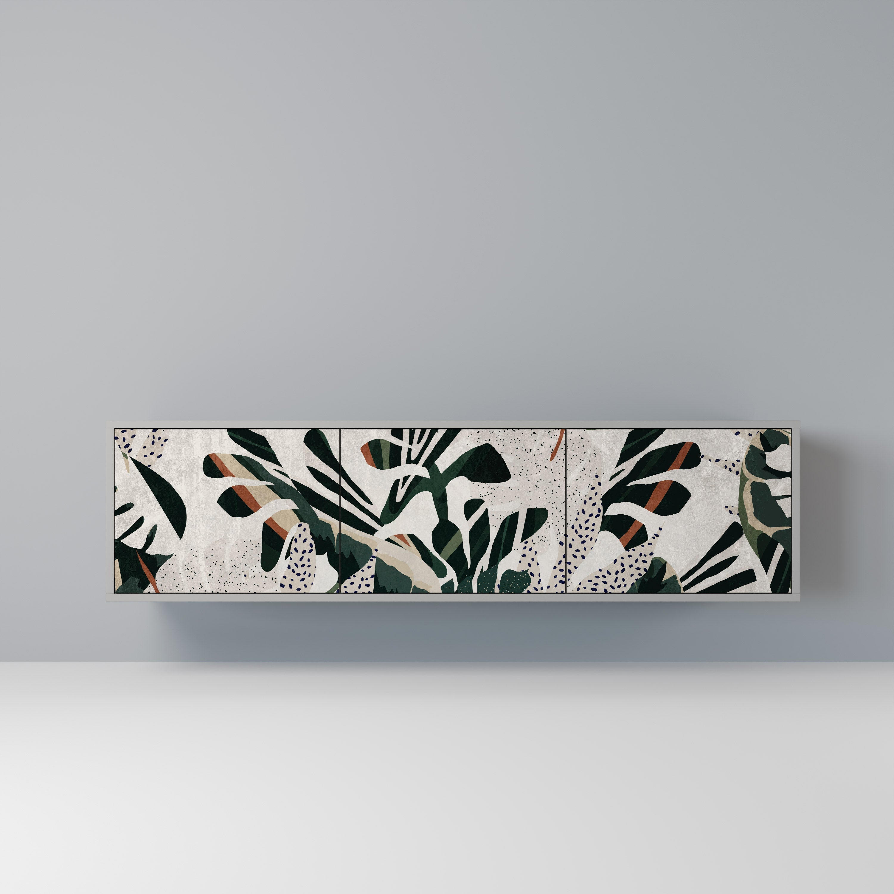 VERDURE FORMATION 3-Door TV Stand in Grey Finish