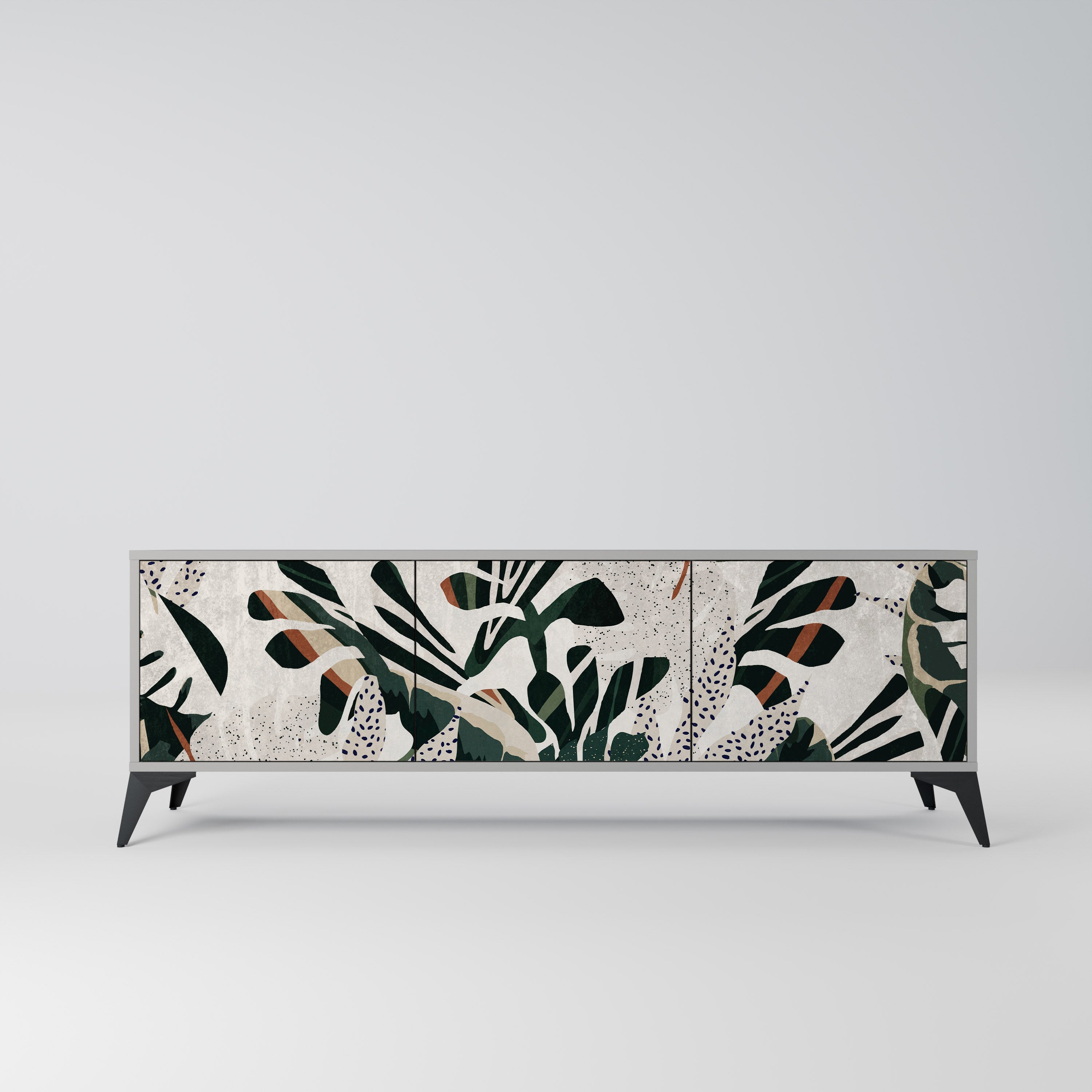 VERDURE FORMATION 3-Door TV Stand in Grey Finish