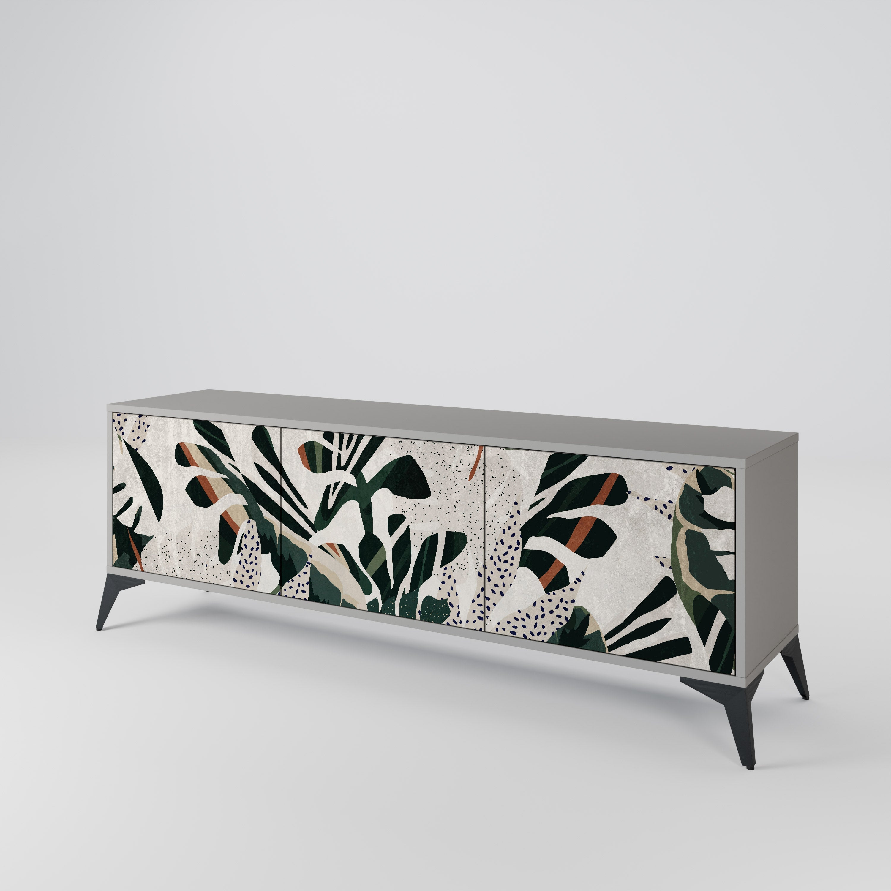 VERDURE FORMATION 3-Door TV Stand in Grey Finish