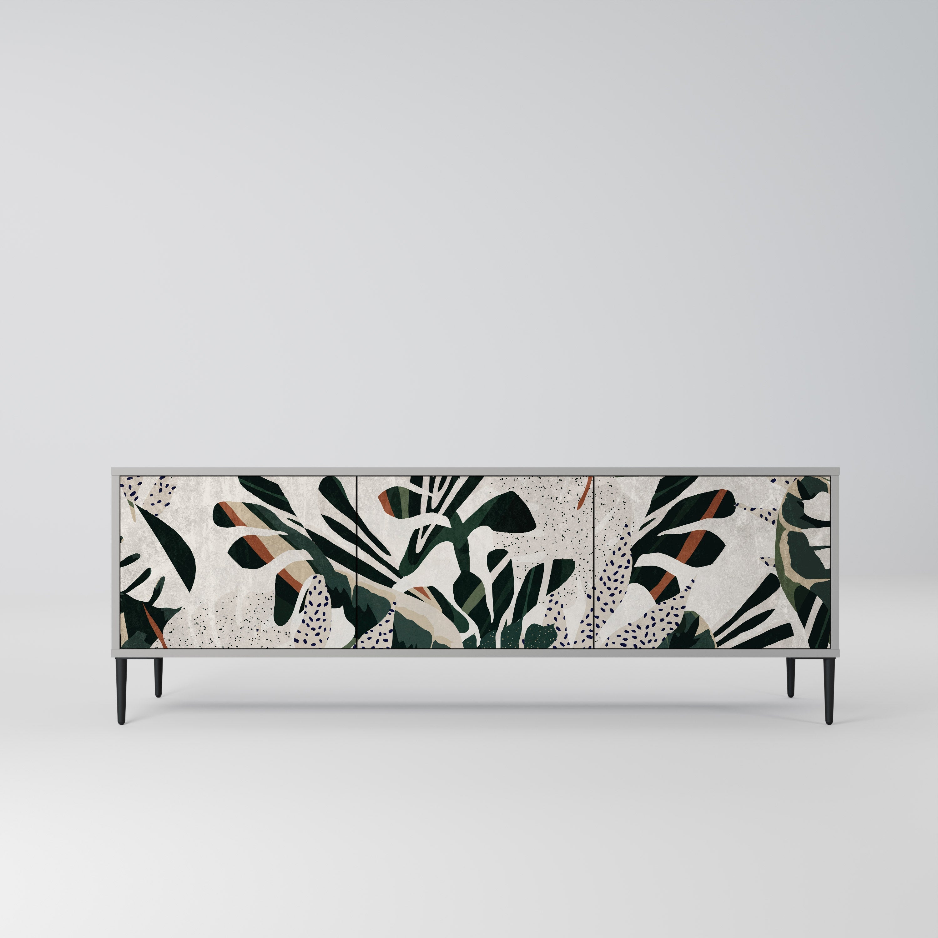 VERDURE FORMATION 3-Door TV Stand in Grey Finish