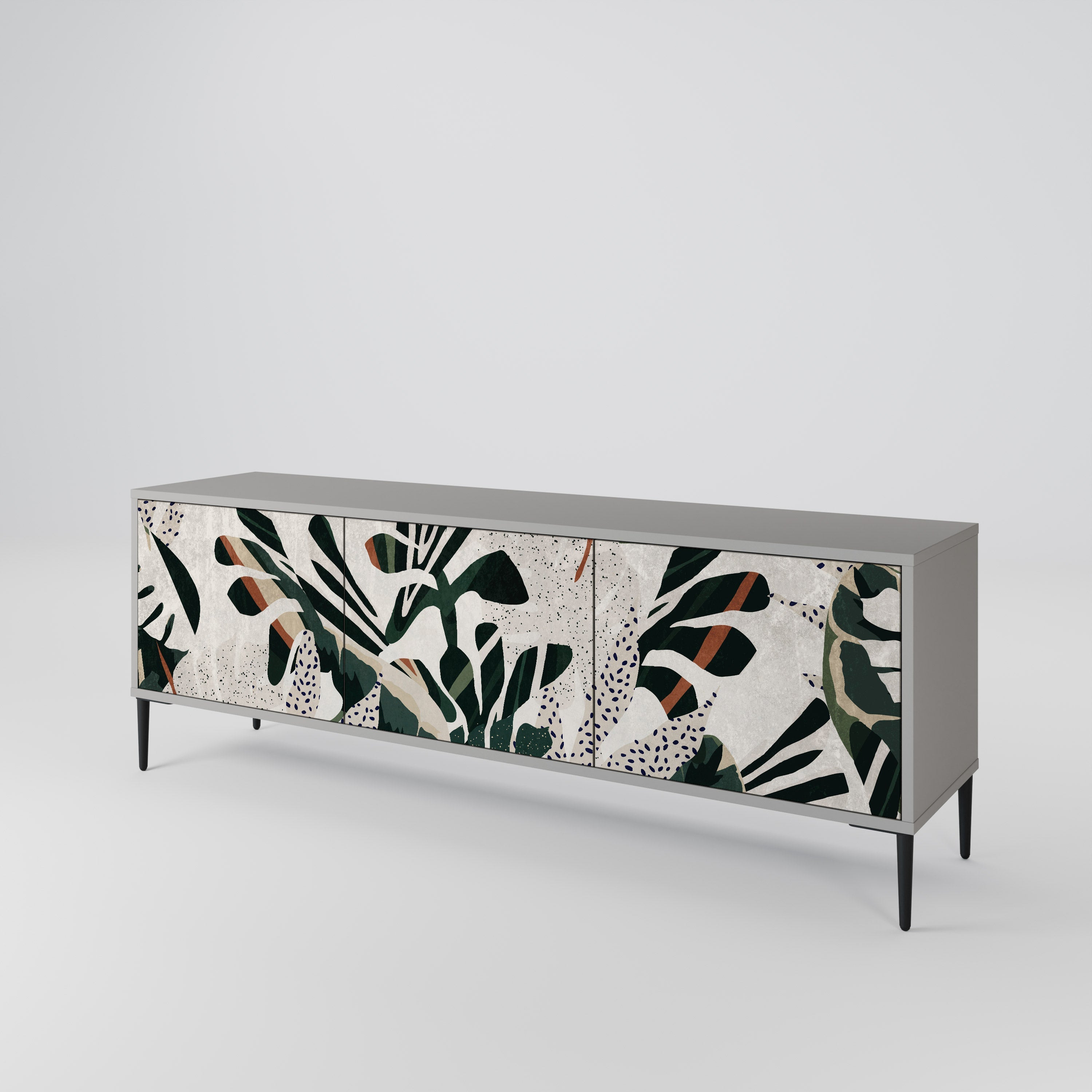 VERDURE FORMATION 3-Door TV Stand in Grey Finish