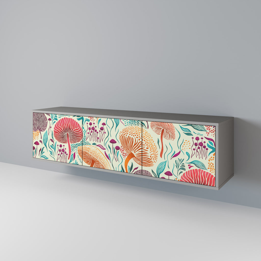 FUNGUS FANTASY TV-Lowboard mit 3 Türen in Grau