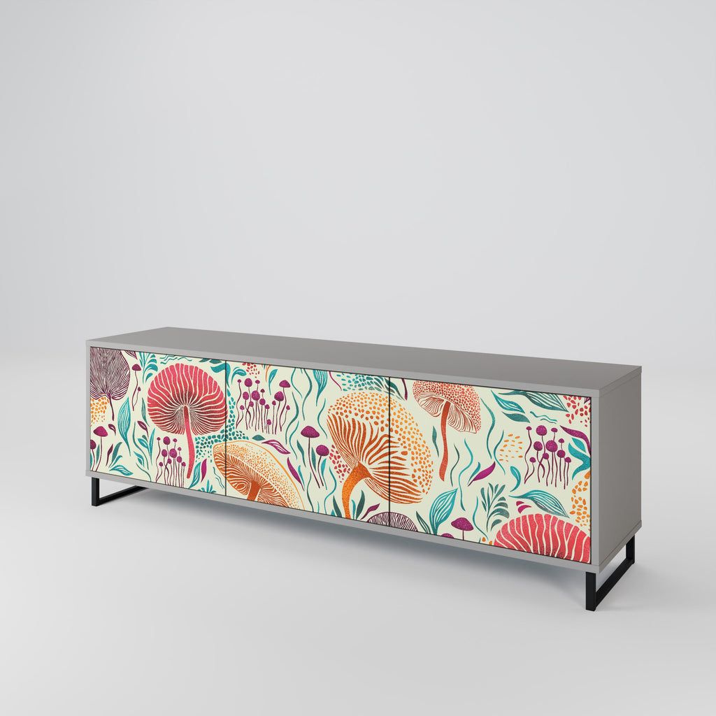 FUNGUS FANTASY TV-Lowboard mit 3 Türen in Grau