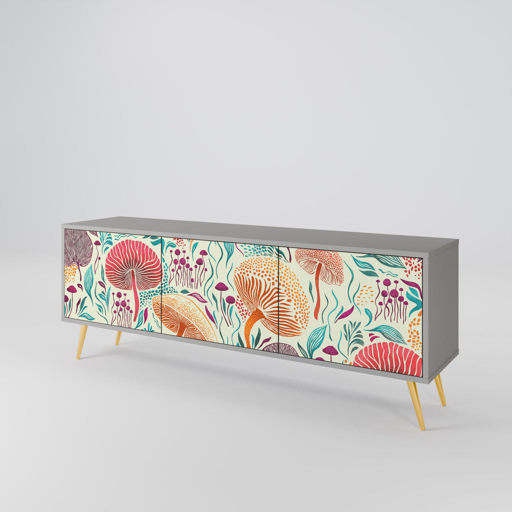 FUNGUS FANTASY TV-Lowboard mit 3 Türen in Grau