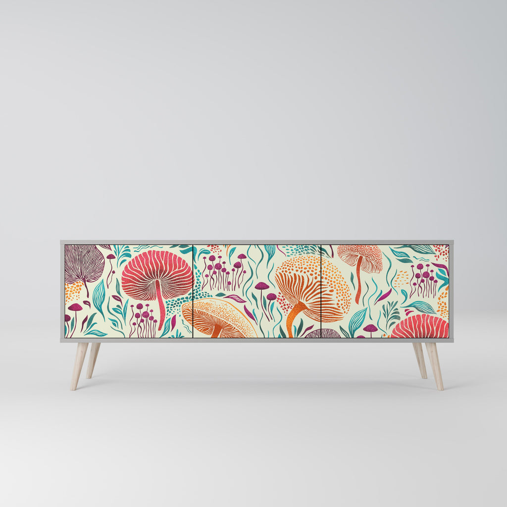 FUNGUS FANTASY TV-Lowboard mit 3 Türen in Grau