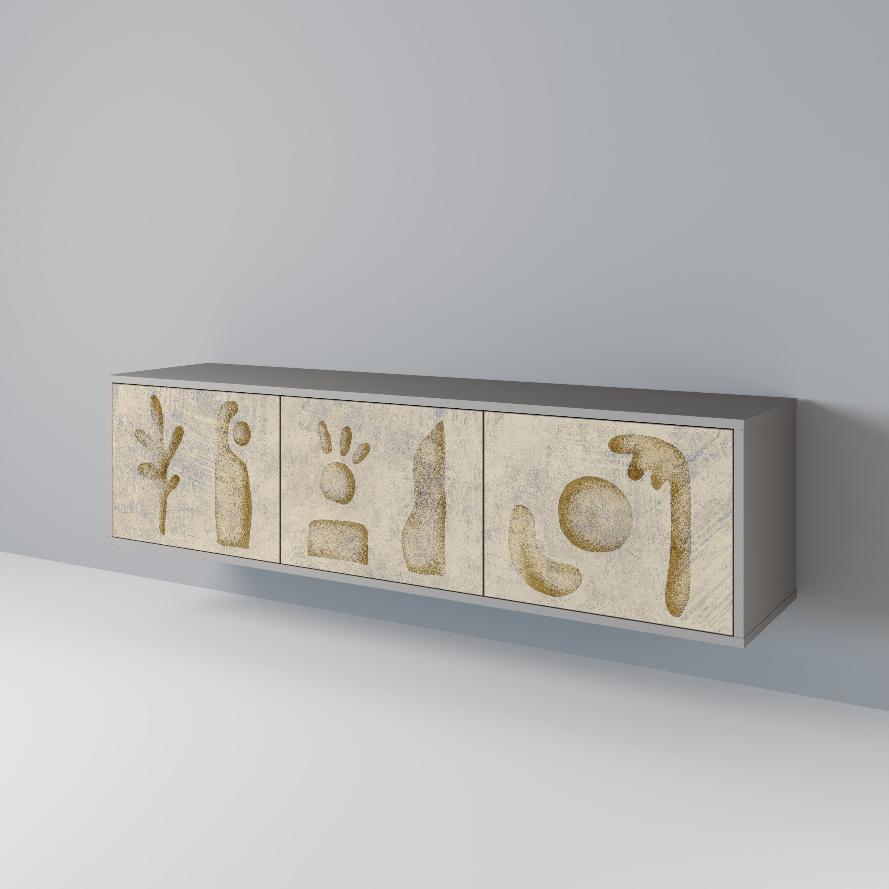 SAND SCULPTURES TV-Lowboard mit 3 Türen in Grau