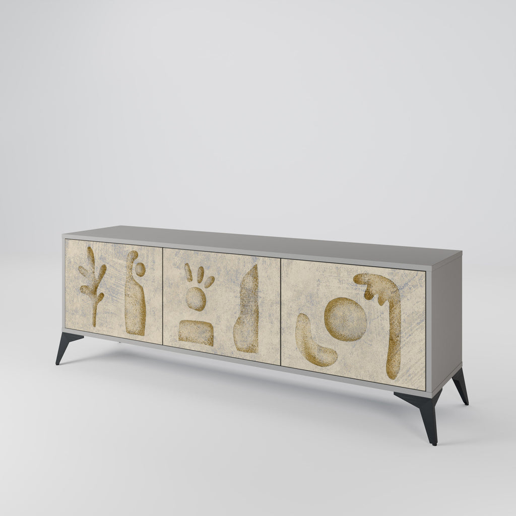 SAND SCULPTURES TV-Lowboard mit 3 Türen in Grau