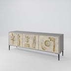 SAND SCULPTURES TV-Lowboard mit 3 Türen in Grau