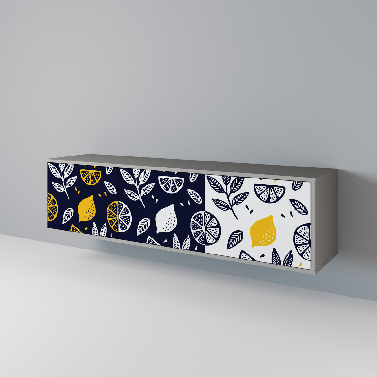 CITRUS BLACK AND WHITE 3-türiges TV-Lowboard