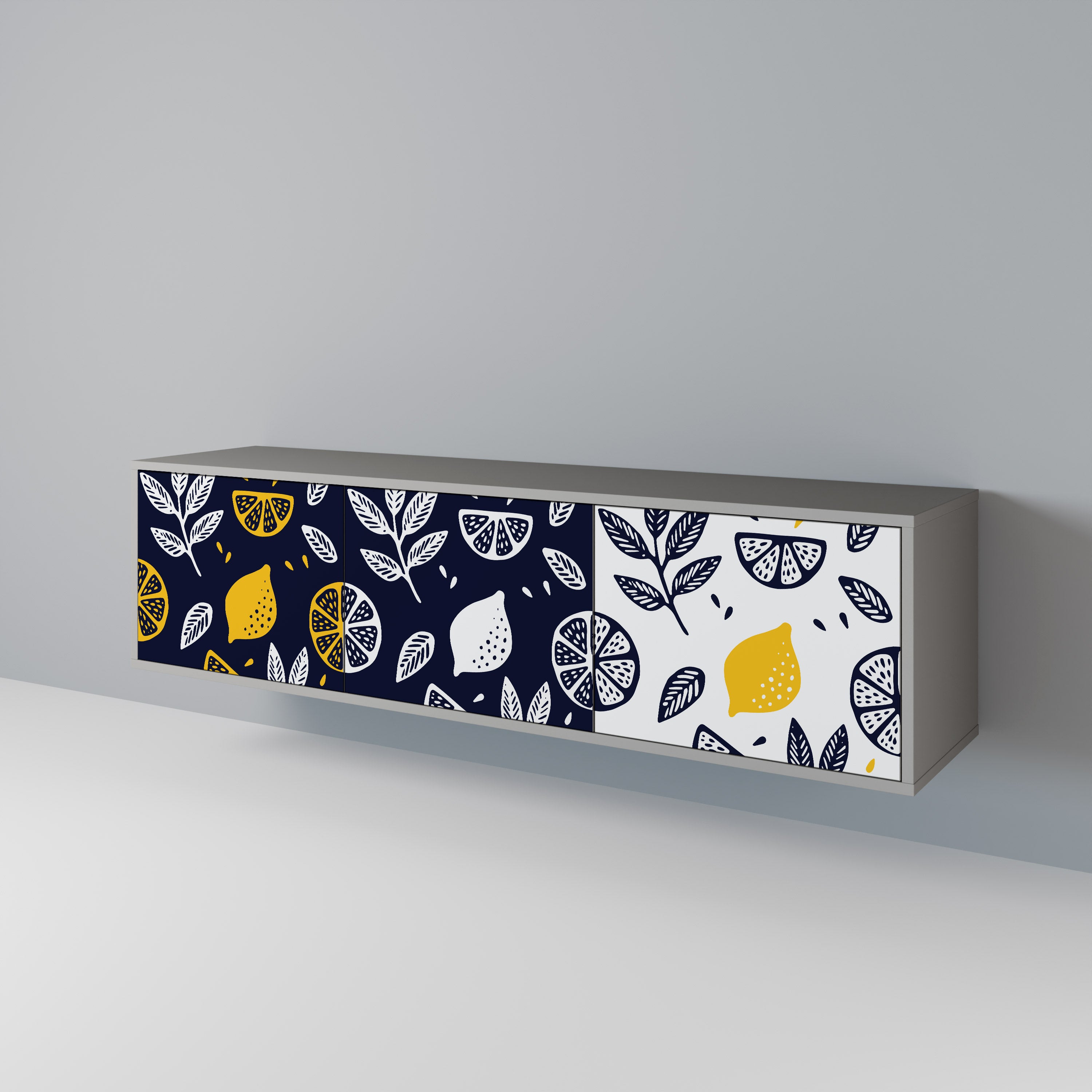 CITRUS BLACK AND WHITE 3-türiges TV-Lowboard