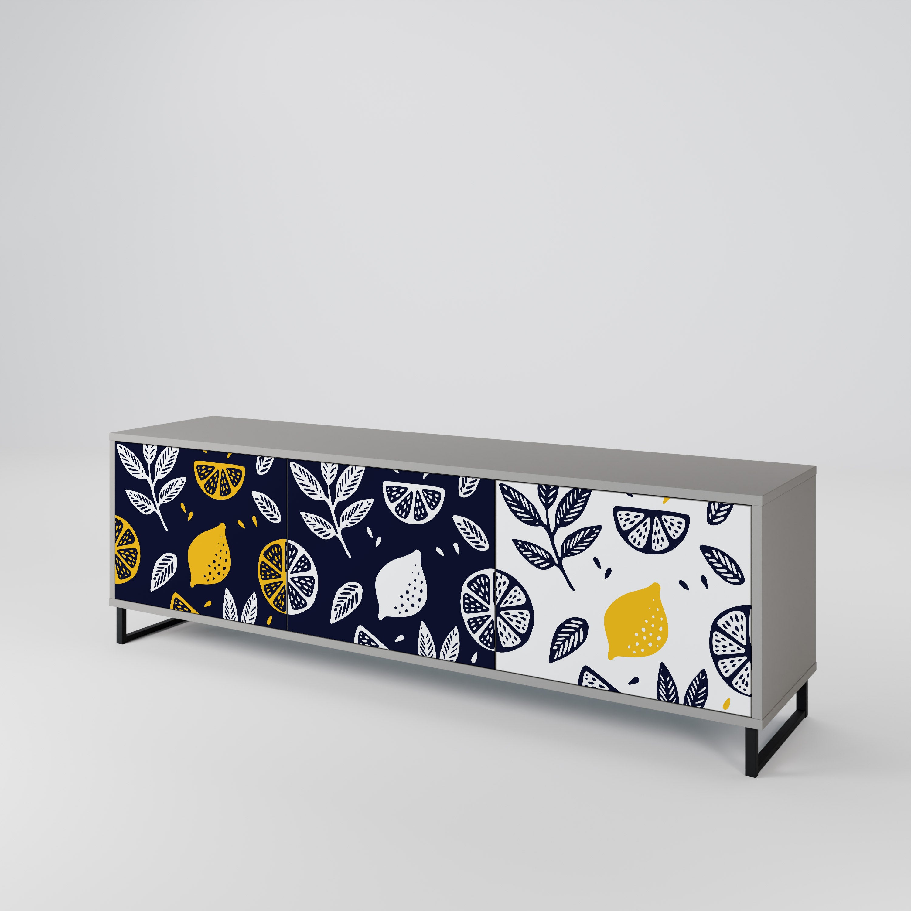 CITRUS BLACK AND WHITE 3-türiges TV-Lowboard