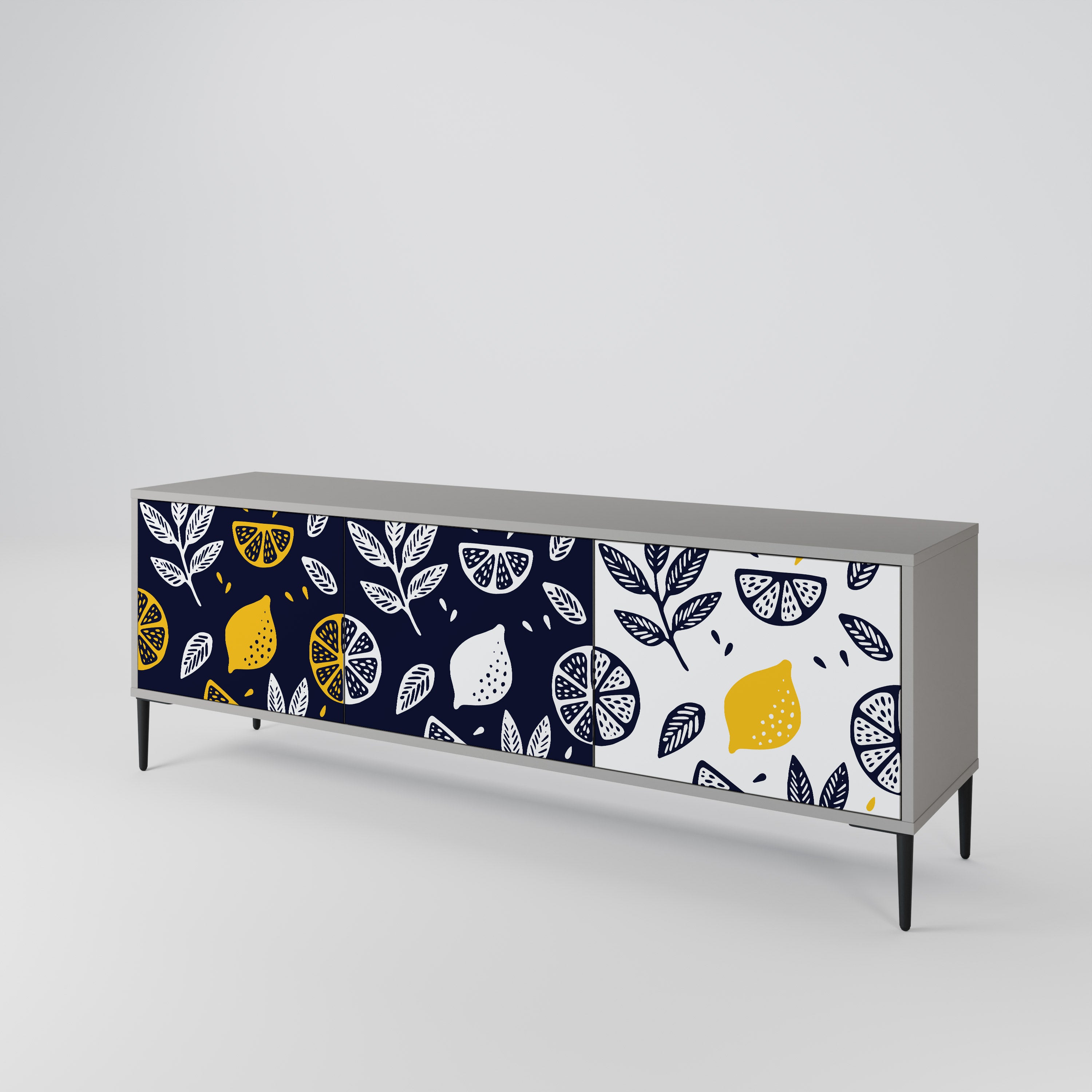 CITRUS BLACK AND WHITE 3-türiges TV-Lowboard