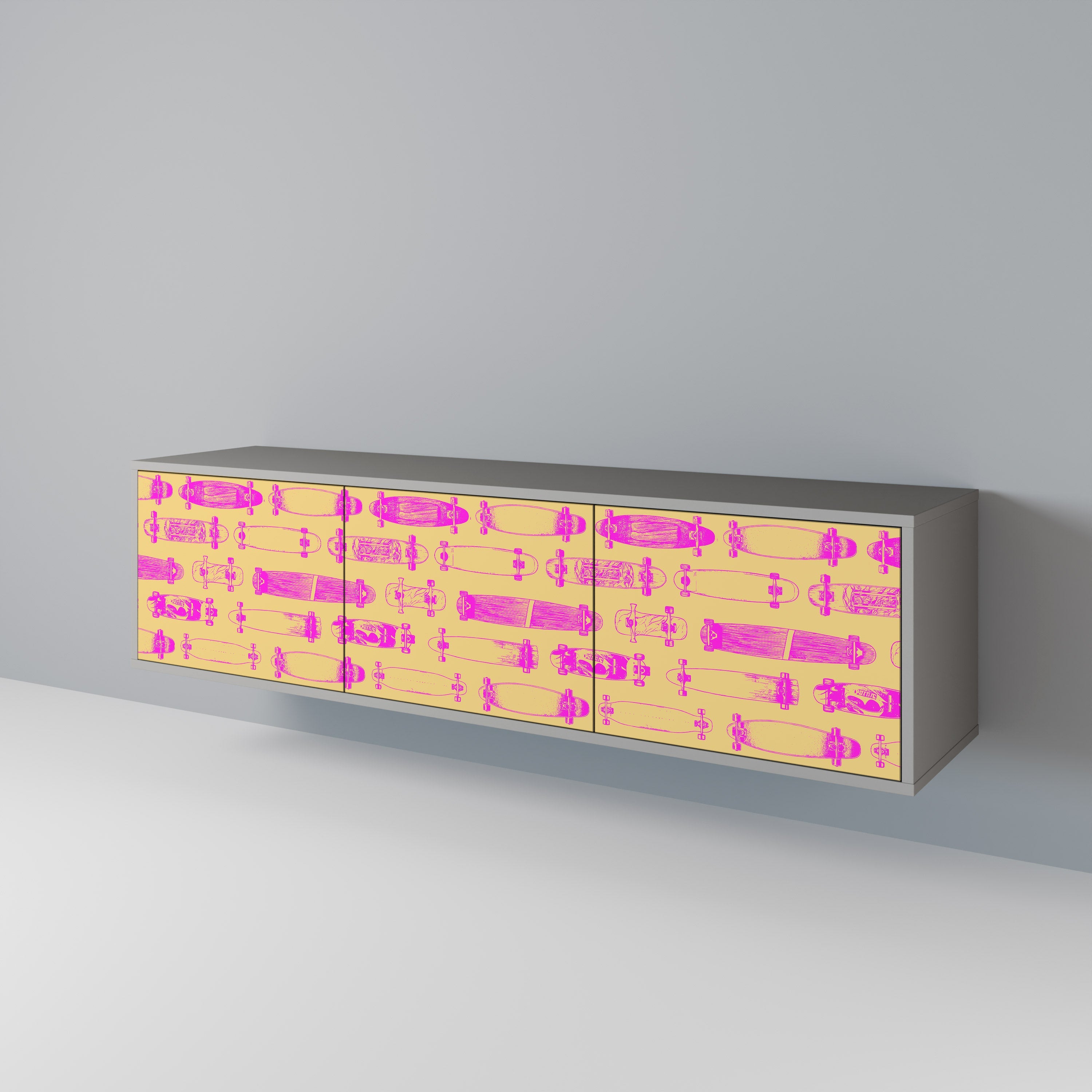 SKATEBOARD ARTISTRY TV-Lowboard mit 3 Türen in Grau