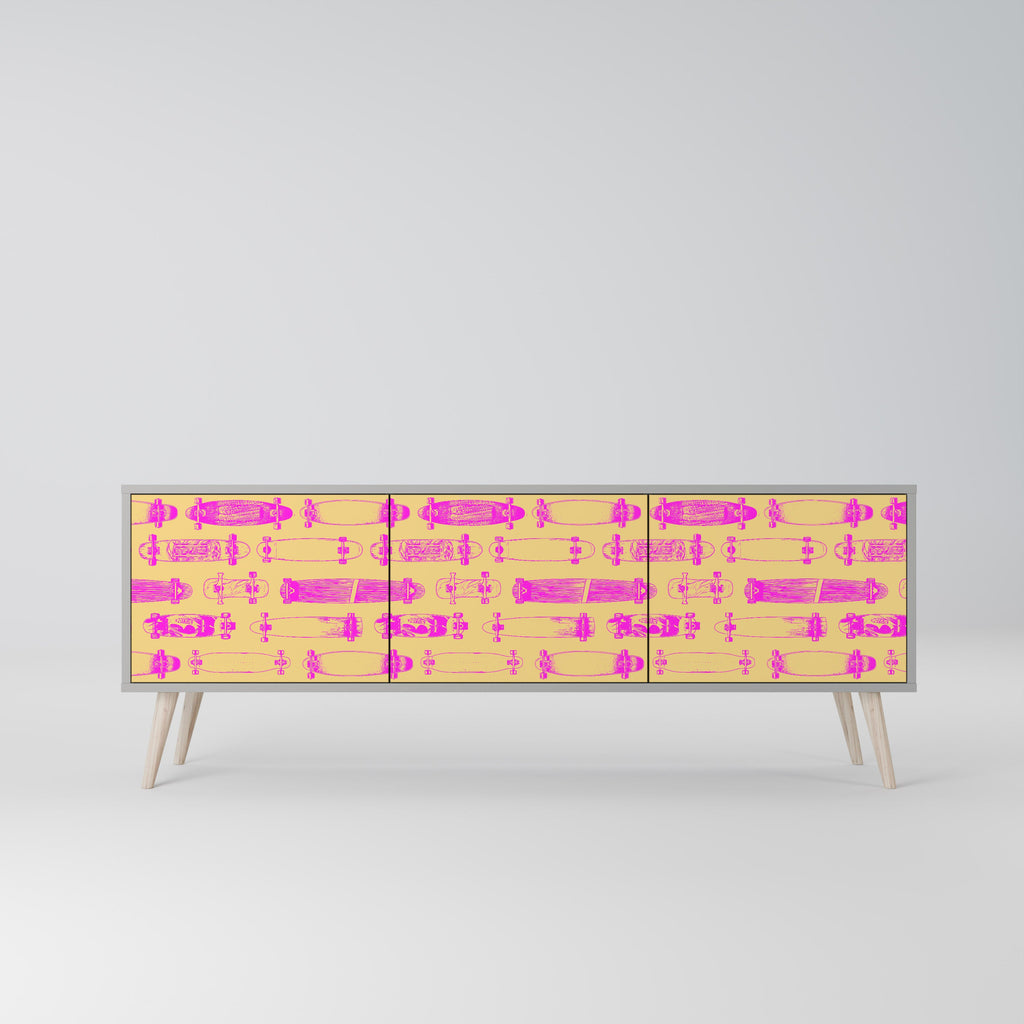 SKATEBOARD ARTISTRY TV-Lowboard mit 3 Türen in Grau