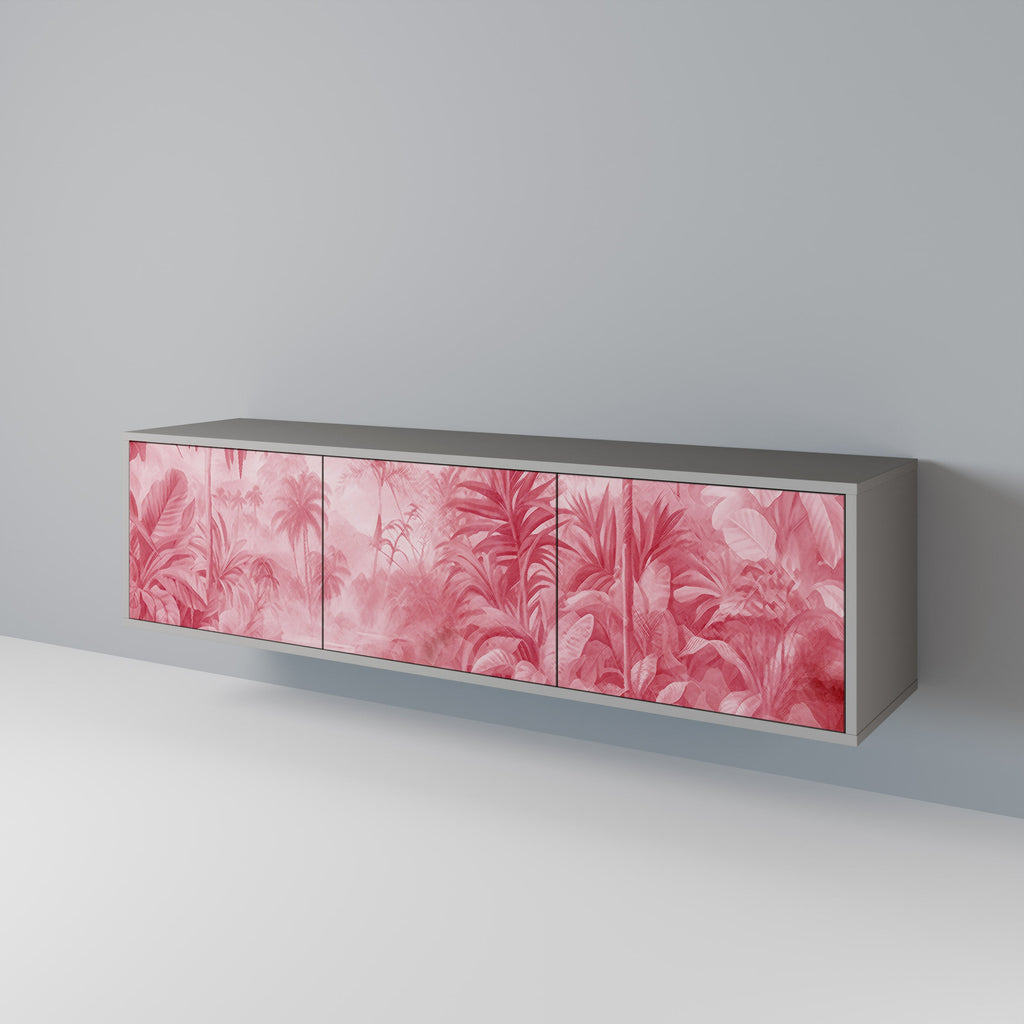 SWEET TROPICS 3-Door TV Stand in Grey Finish