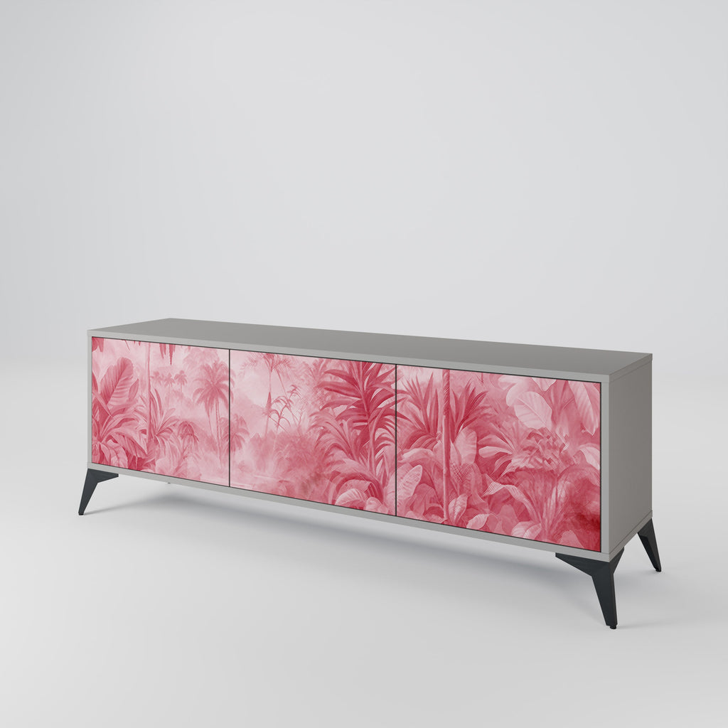 SWEET TROPICS 3-Door TV Stand in Grey Finish