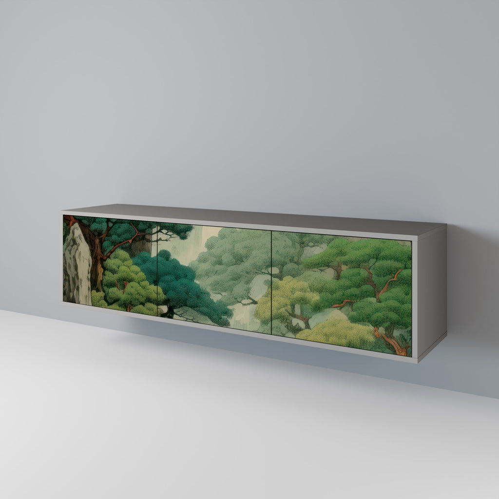 VERDURE ABYSS TV-Lowboard mit 3 Türen in Grau