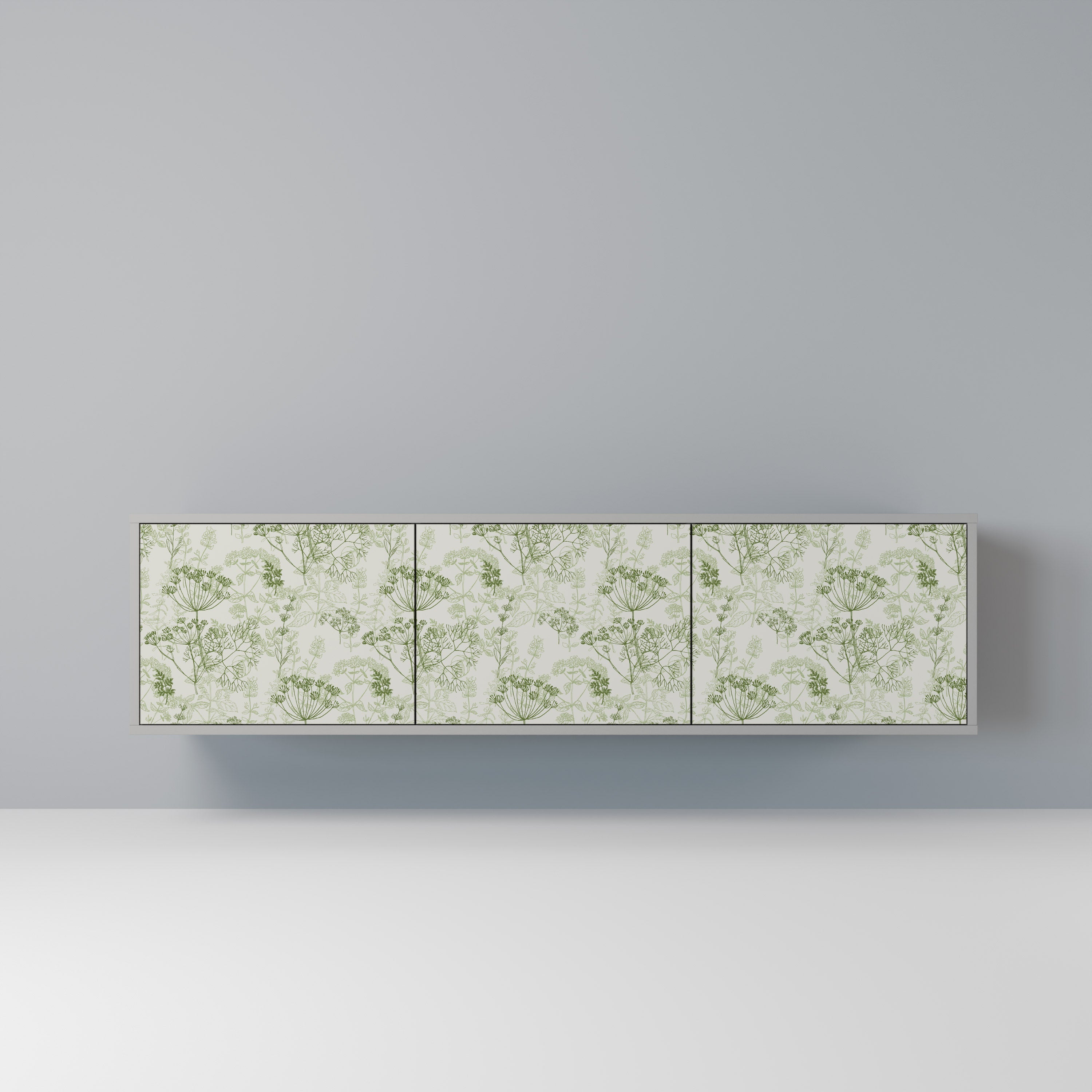 FENNEL BALDACHIN 3-Door TV Stand in Grey Finish