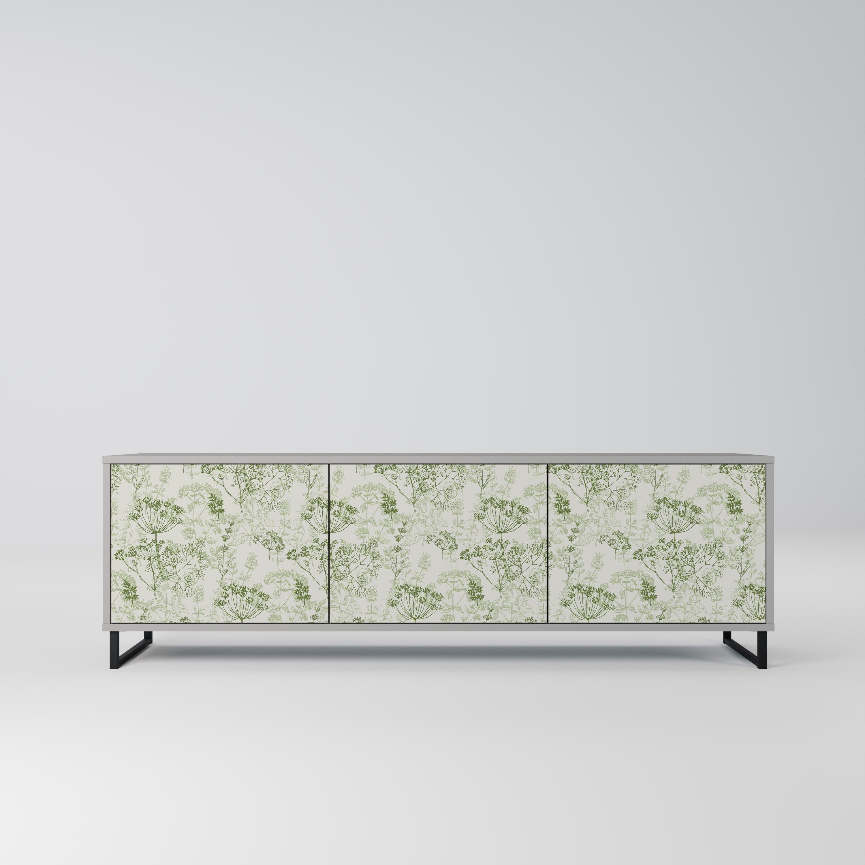 FENNEL BALDACHIN 3-Door TV Stand in Grey Finish