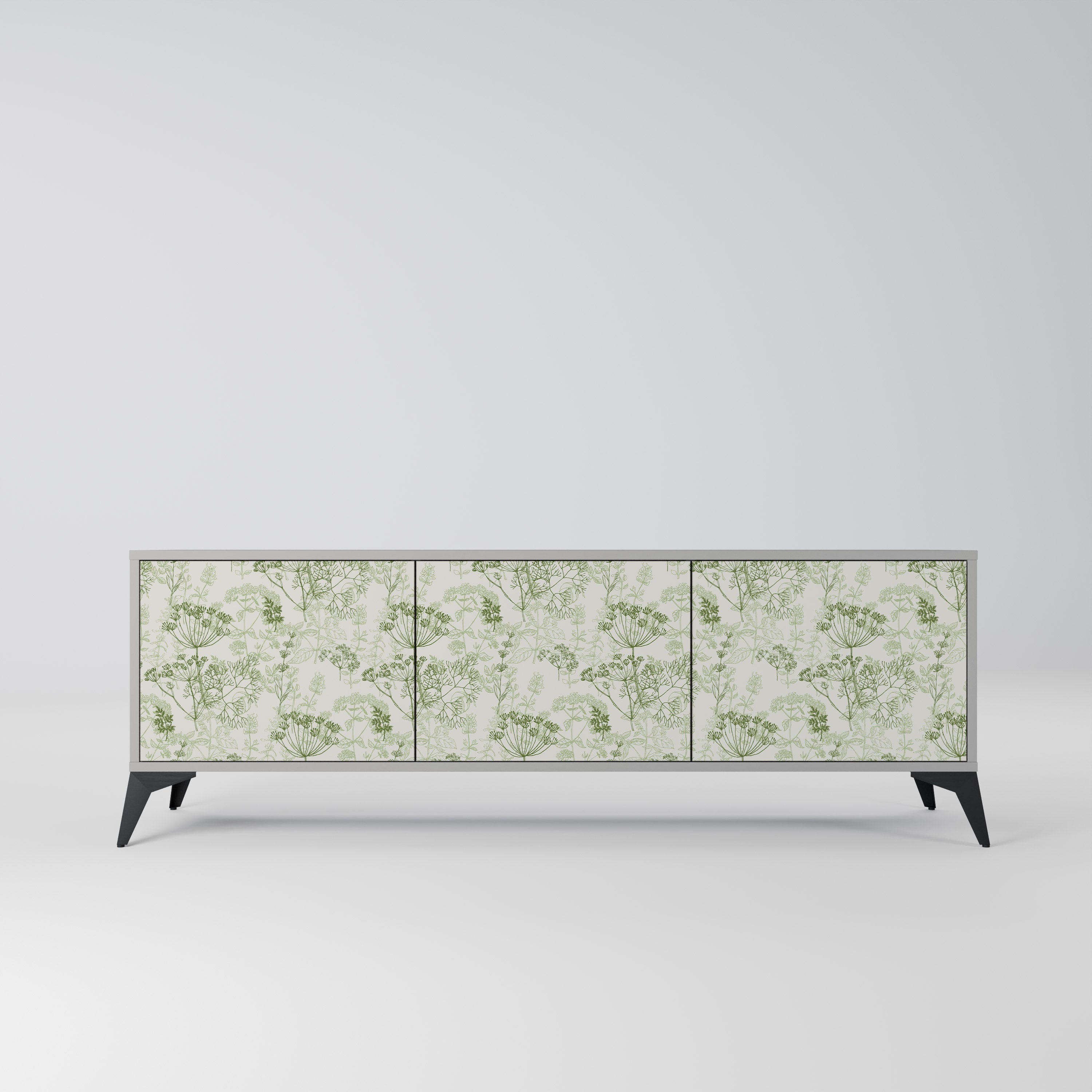 FENNEL BALDACHIN 3-Door TV Stand in Grey Finish