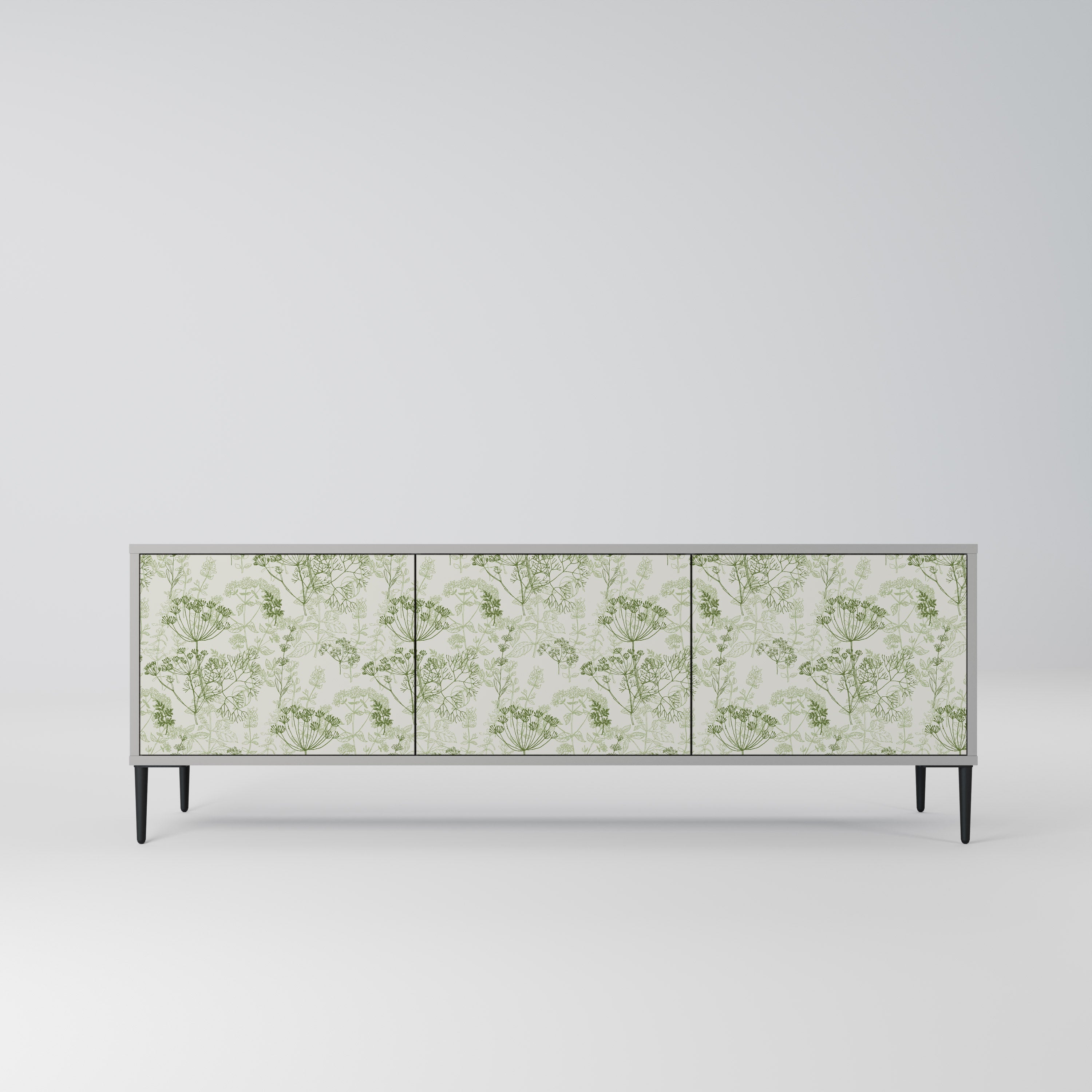 FENNEL BALDACHIN 3-Door TV Stand in Grey Finish