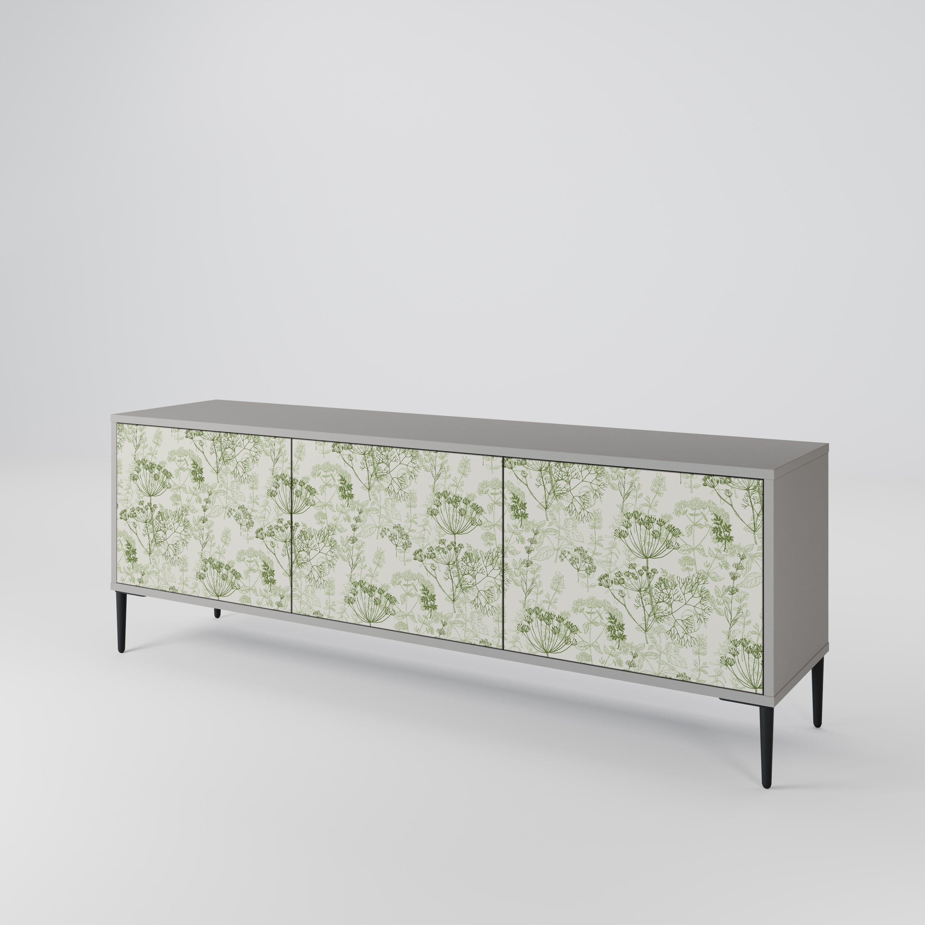 FENNEL BALDACHIN 3-Door TV Stand in Grey Finish