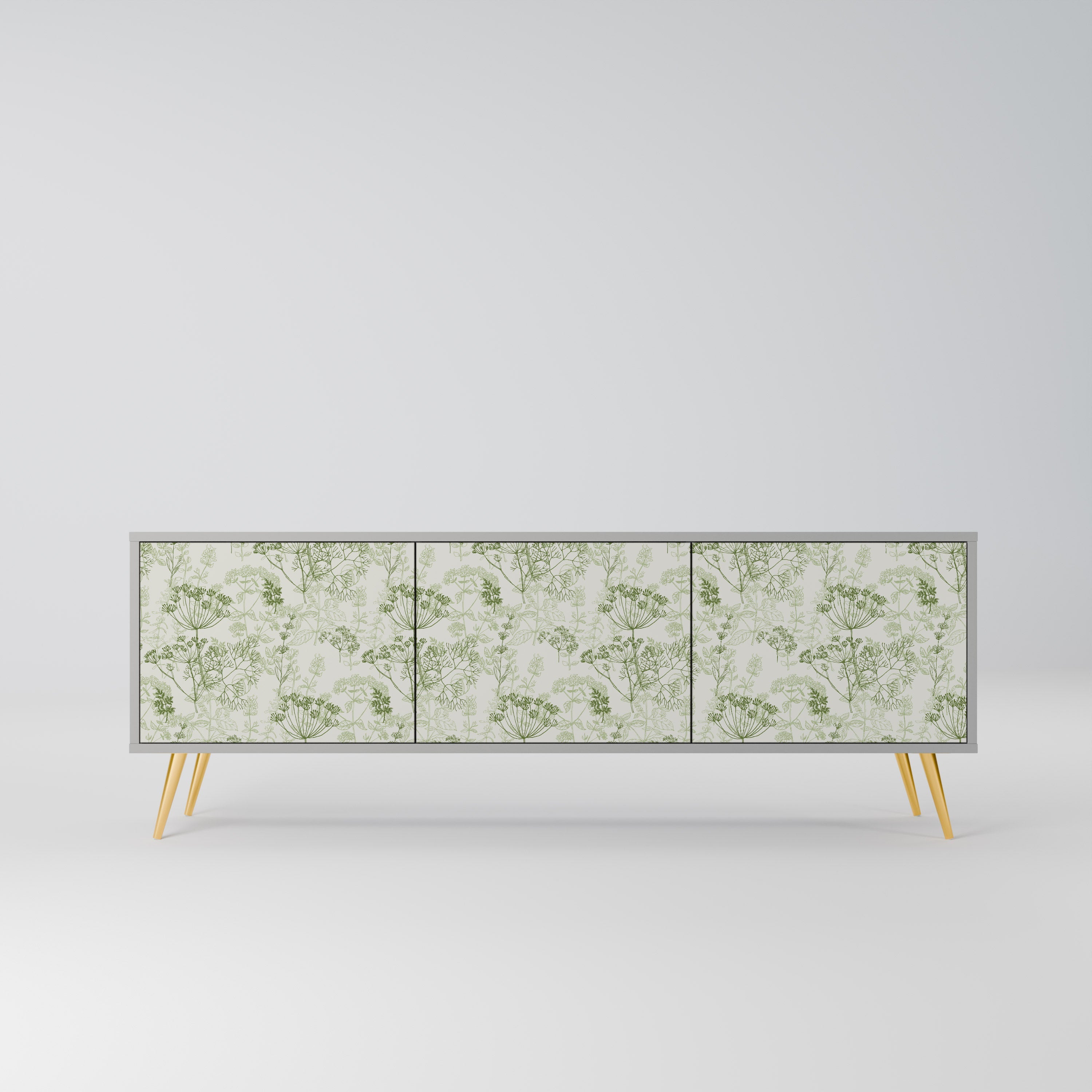 FENNEL BALDACHIN 3-Door TV Stand in Grey Finish