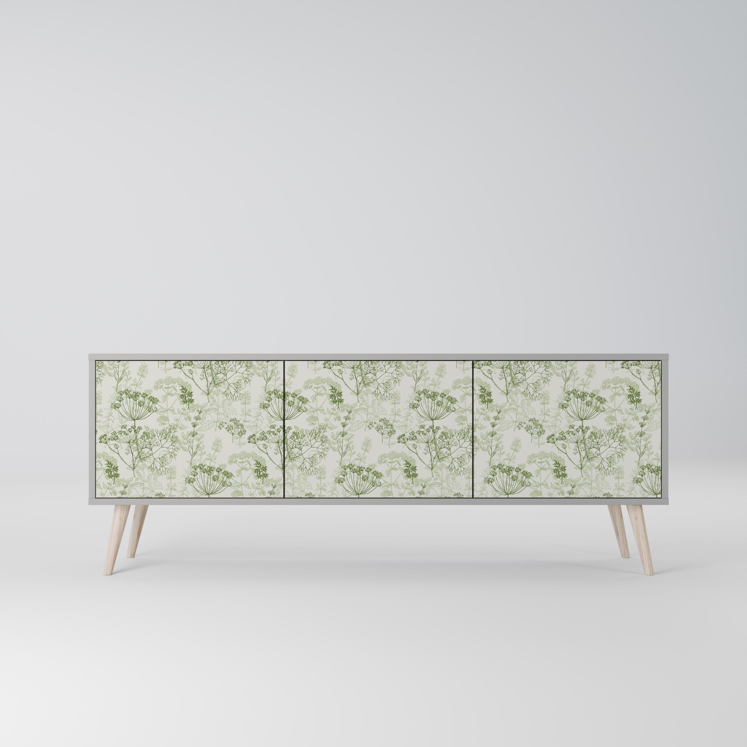 FENNEL BALDACHIN 3-Door TV Stand in Grey Finish