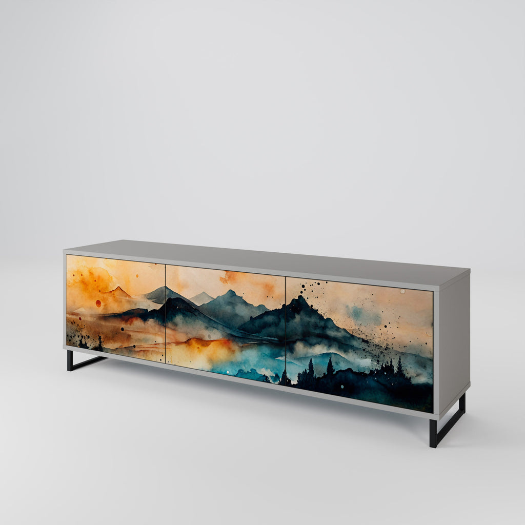 OMINOUS MOUNTAINS TV-Lowboard mit 3 Türen in Grau