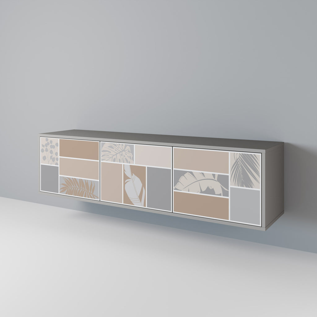 TROPICAL SHAPES TV-Lowboard mit 3 Türen in Grau