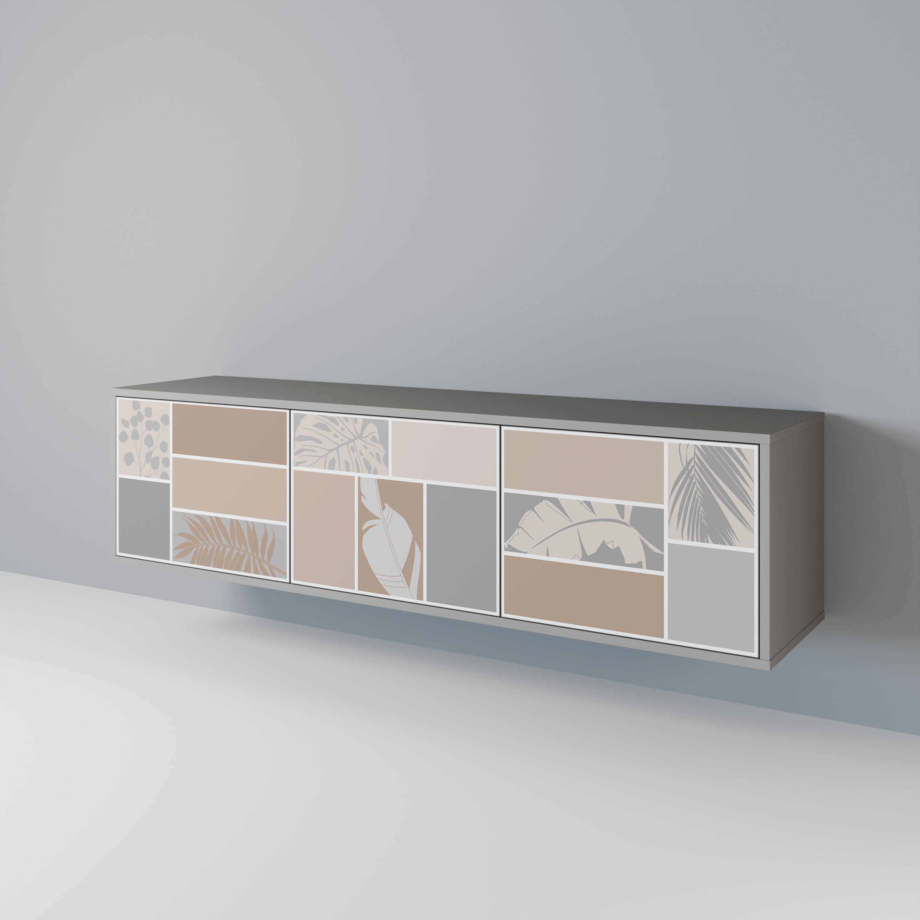 TROPICAL SHAPES TV-Lowboard mit 3 Türen in Grau