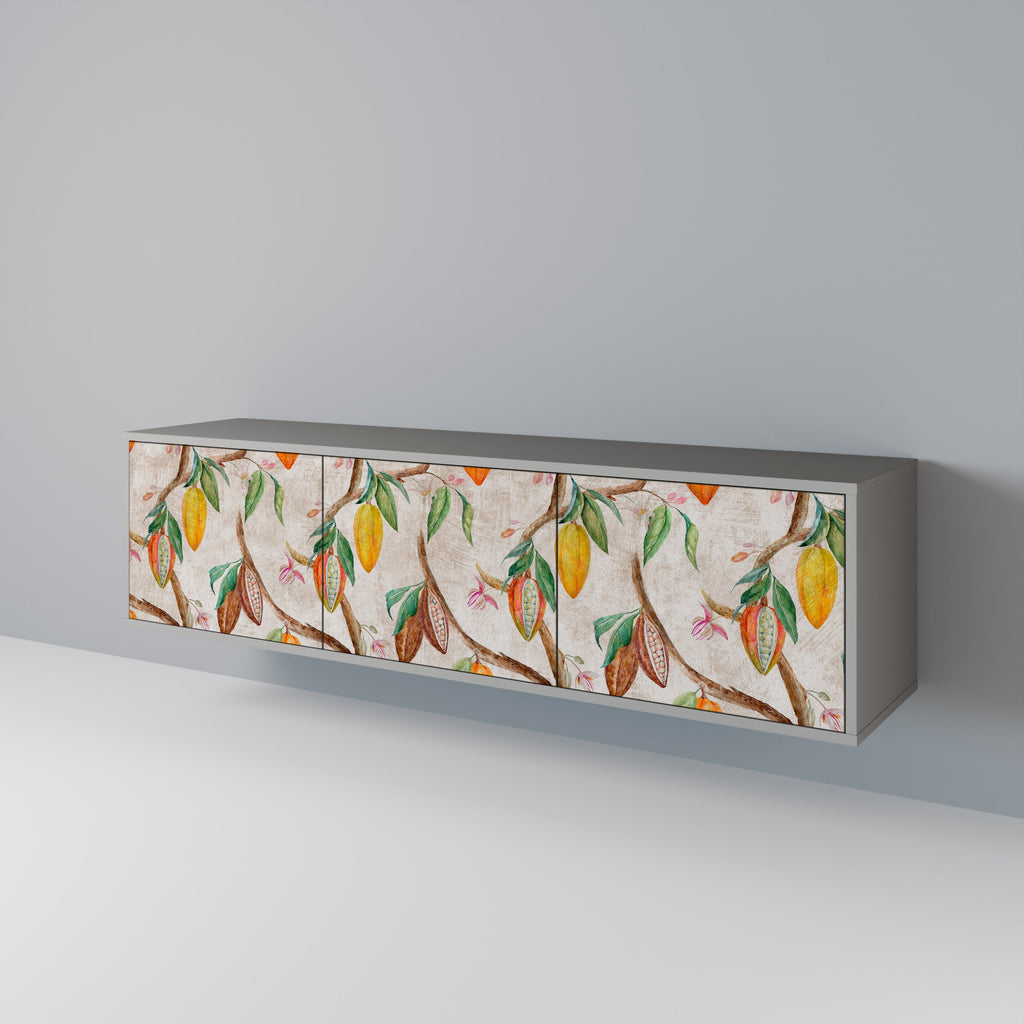 COCOA FRUITS 3-Door TV Stand in Grey Finish