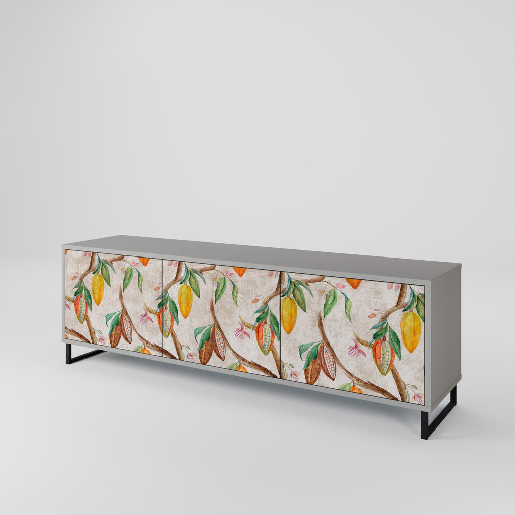 COCOA FRUITS 3-Door TV Stand in Grey Finish