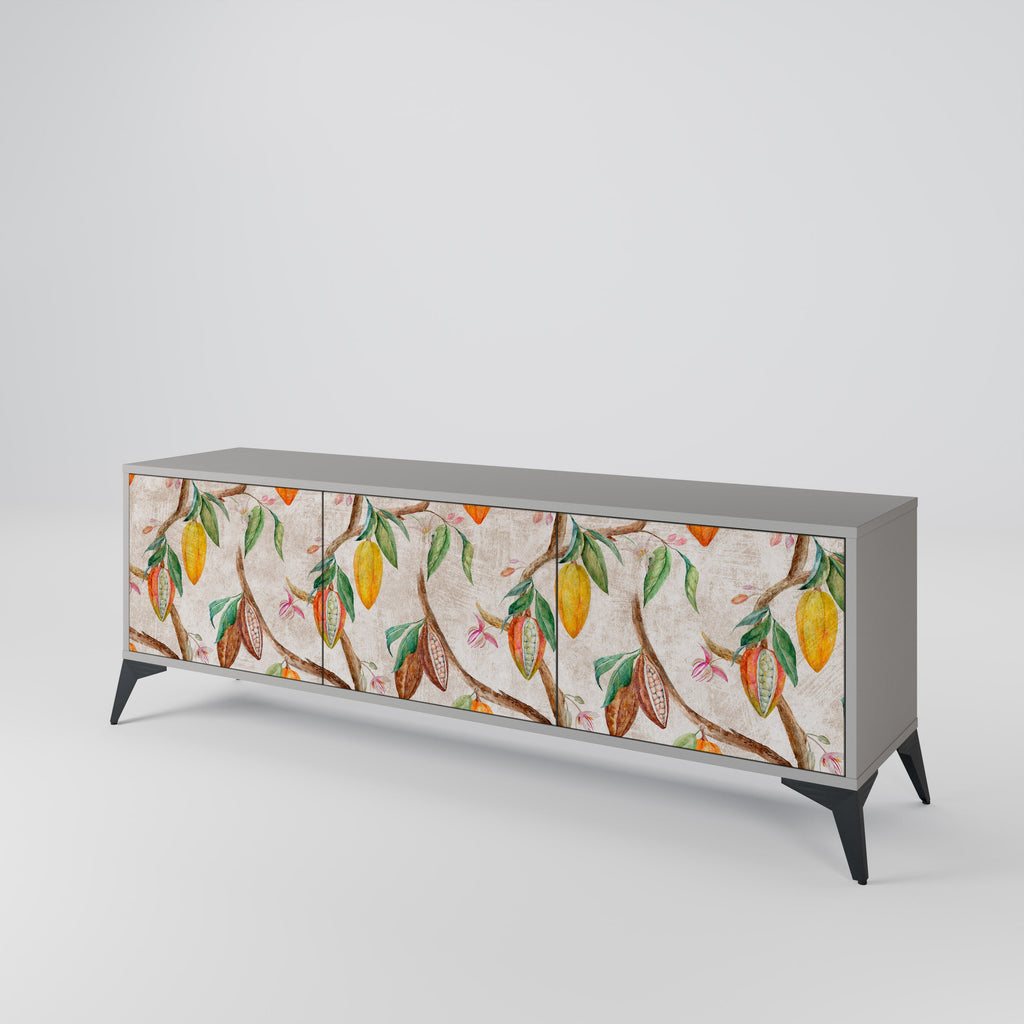 COCOA FRUITS 3-Door TV Stand in Grey Finish