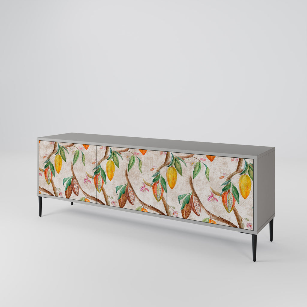 COCOA FRUITS 3-Door TV Stand in Grey Finish